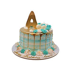 Turquoise & Gold Cake