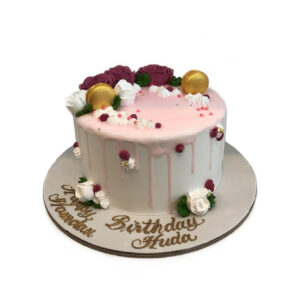 Pink Rose Floral Cake