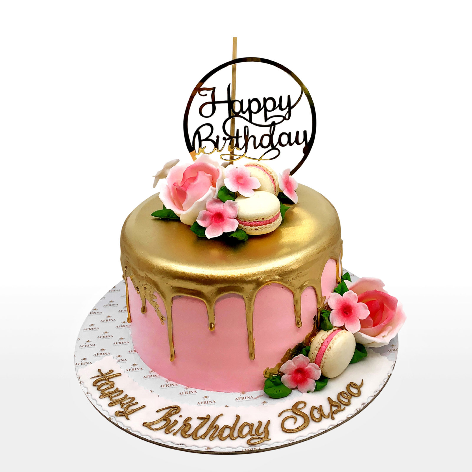 Golden Drops Birthday Cake