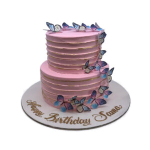 Afrina Pink Butterfly Birthday Cake