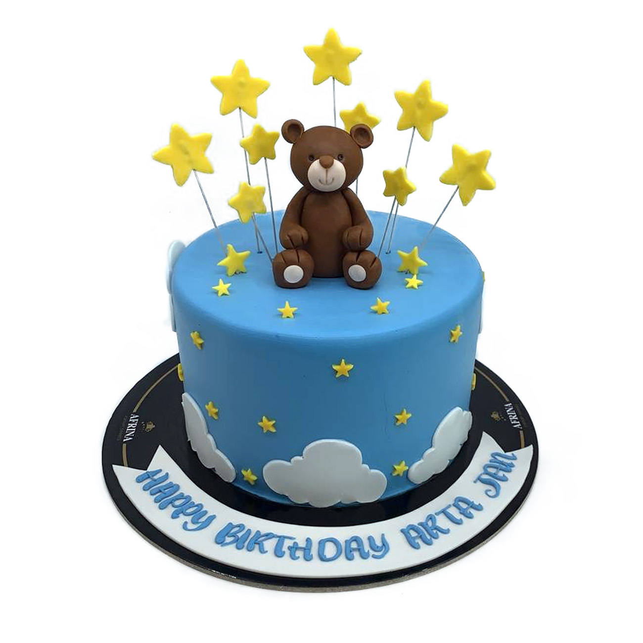 Blue Birthday Cake for a Little Newborn Boy. Teddy Bear Shaped Gingerbread  Cookies Stock Image - Image of enjoy, design: 203697633