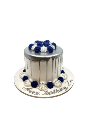 Blue Floral Cake