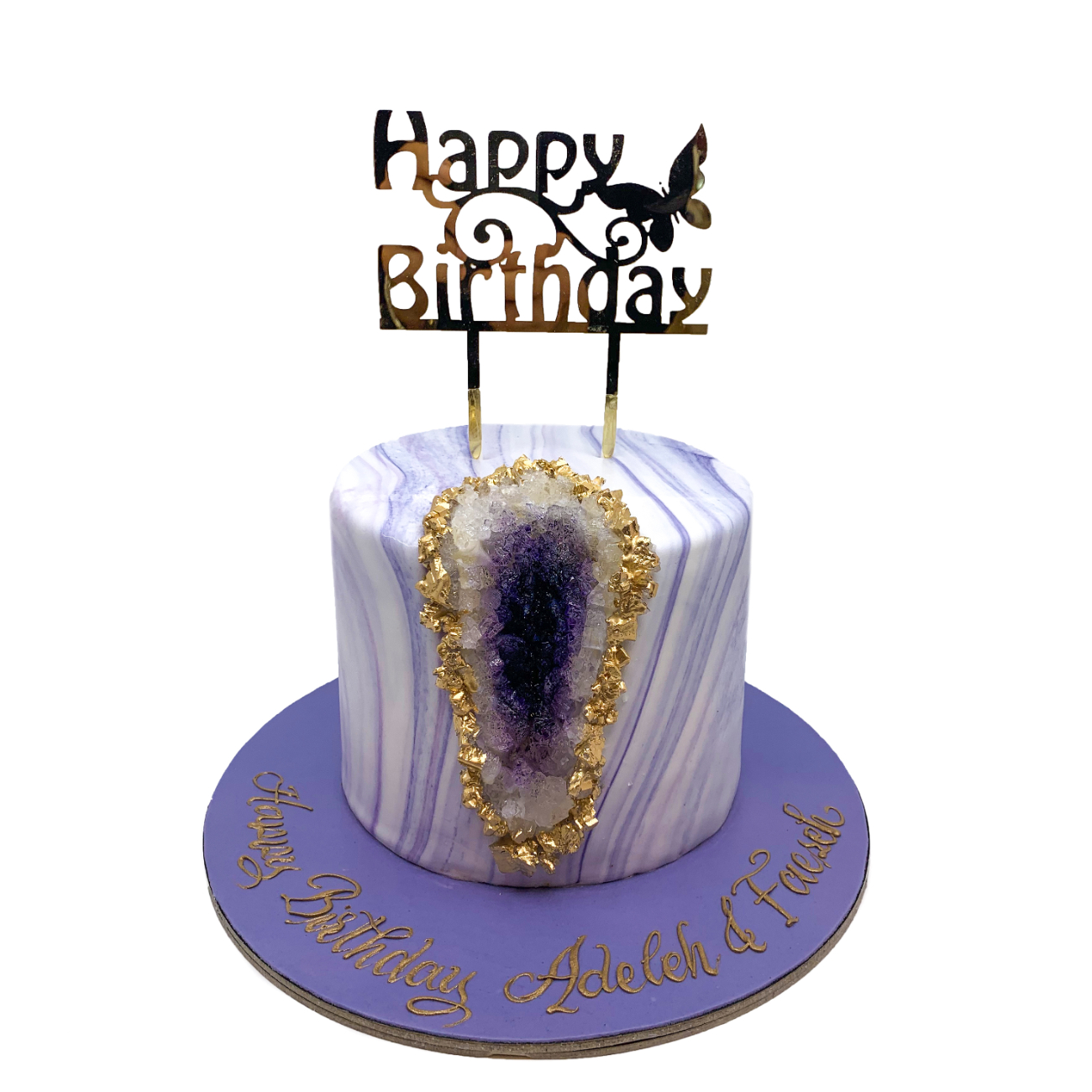 Amethyst Geode Marble Masterpiece Cake