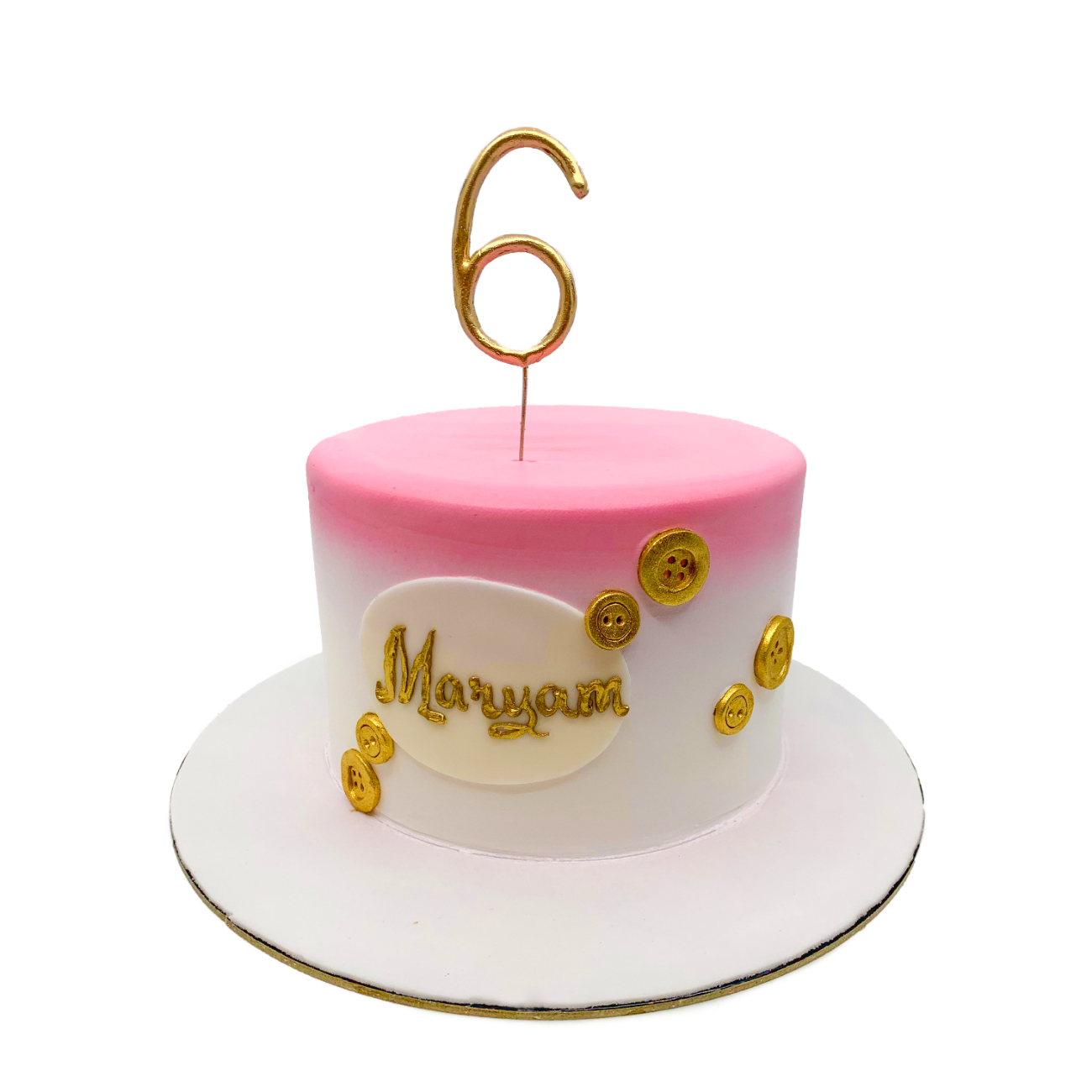 Golden Buttons Ombre Birthday Cake