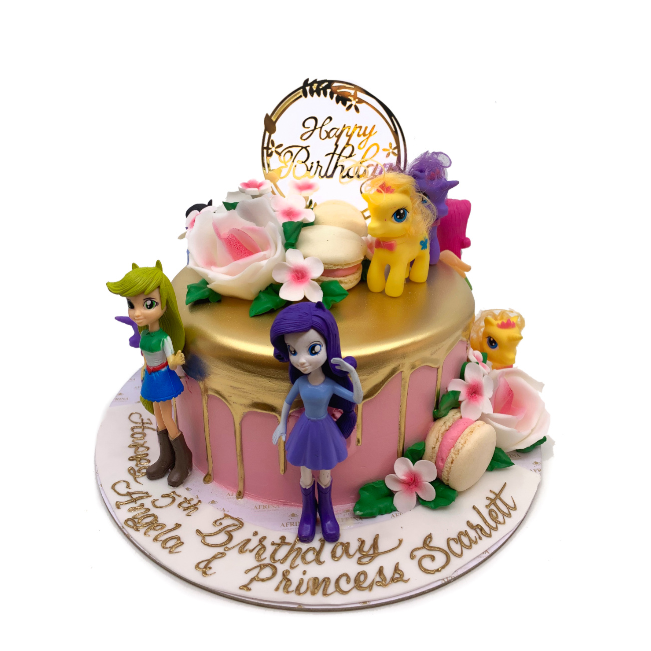 My Little Pony & Macaron Drip Cake