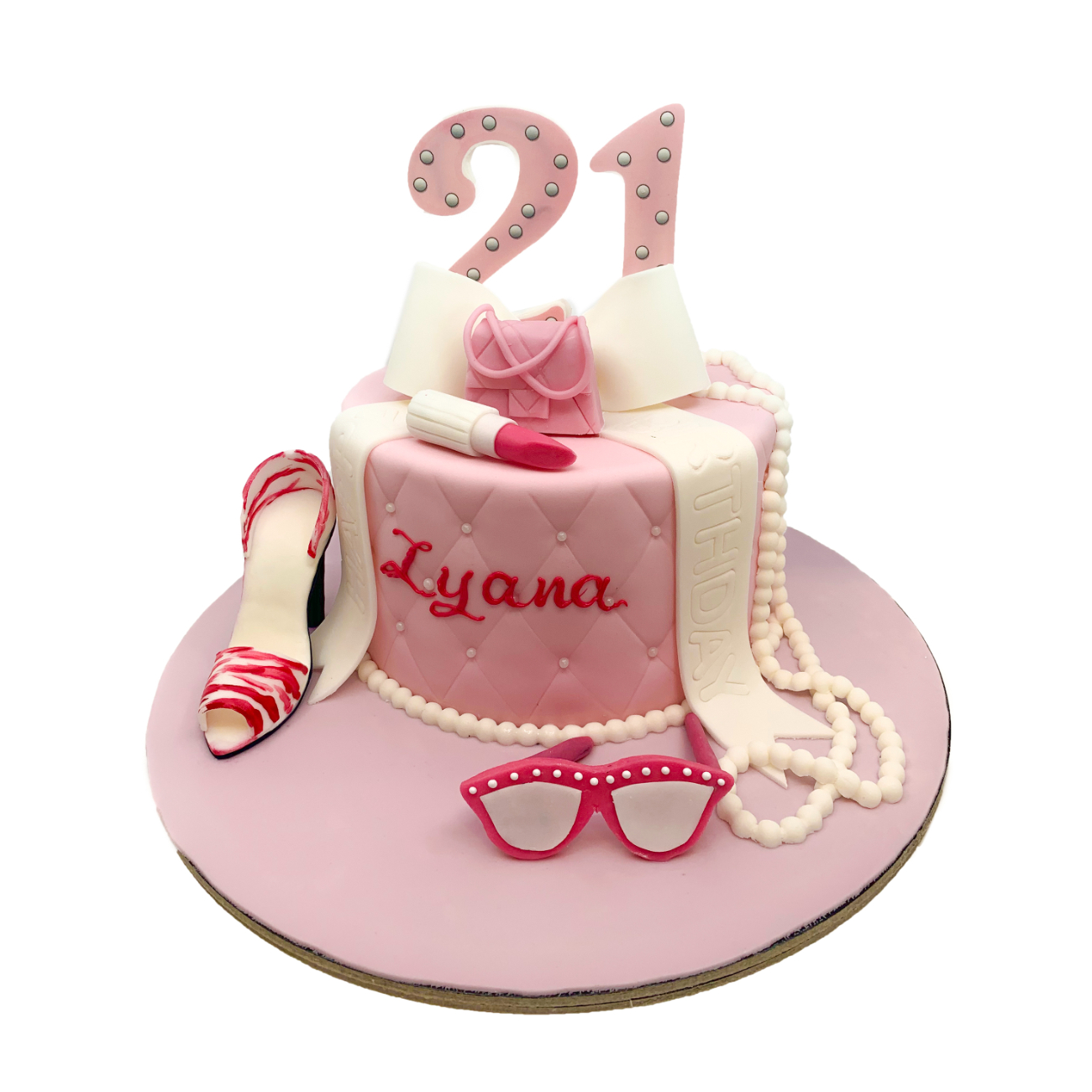 Pink Glamour 21st Birthday Cake