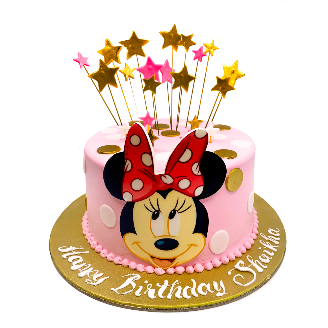 Pink Starburst Minnie Mouse Cake
