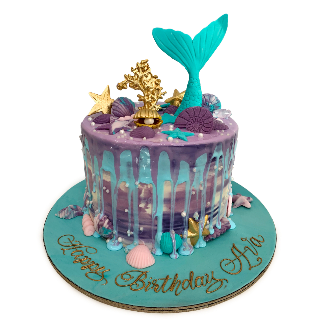 Under the Sea Mermaid Drip Cake