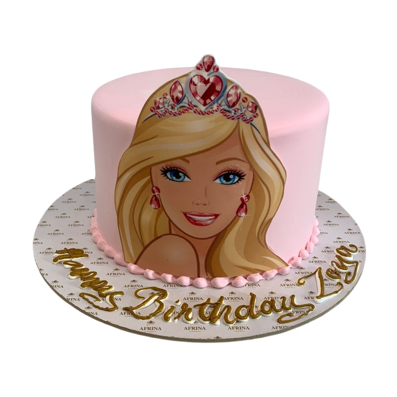Baby Pink Classic Barbie Tiara Birthday Cake