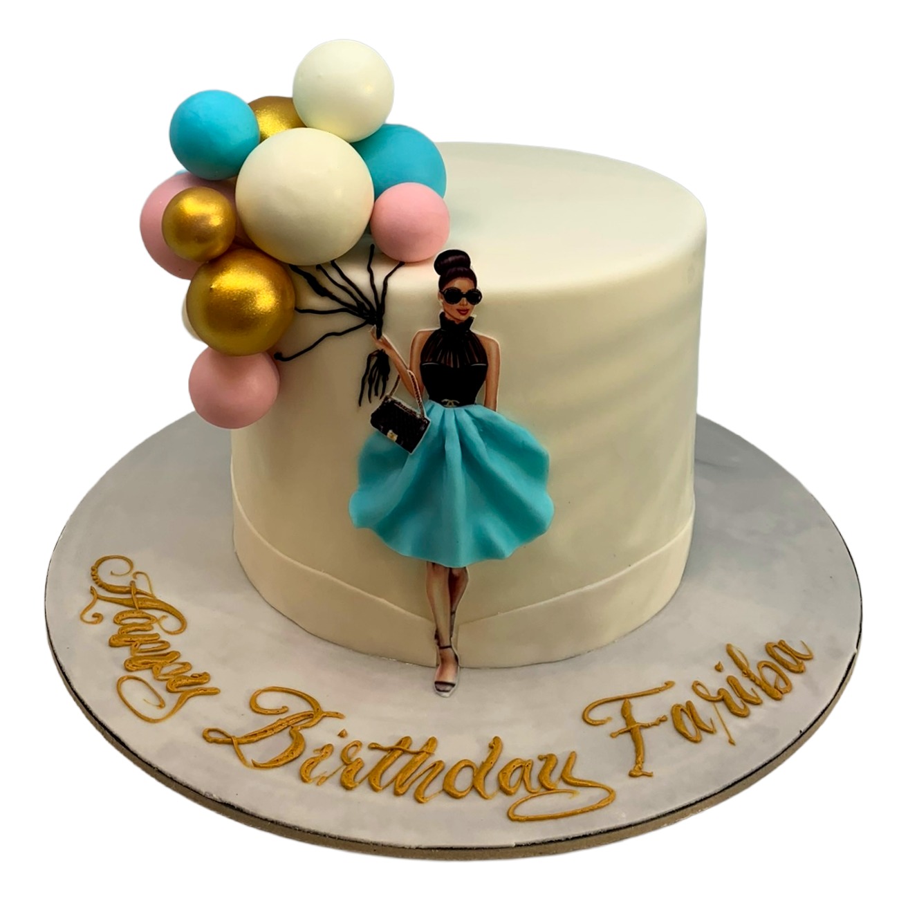 Chic Fashionista Balloon Bouquet Cake