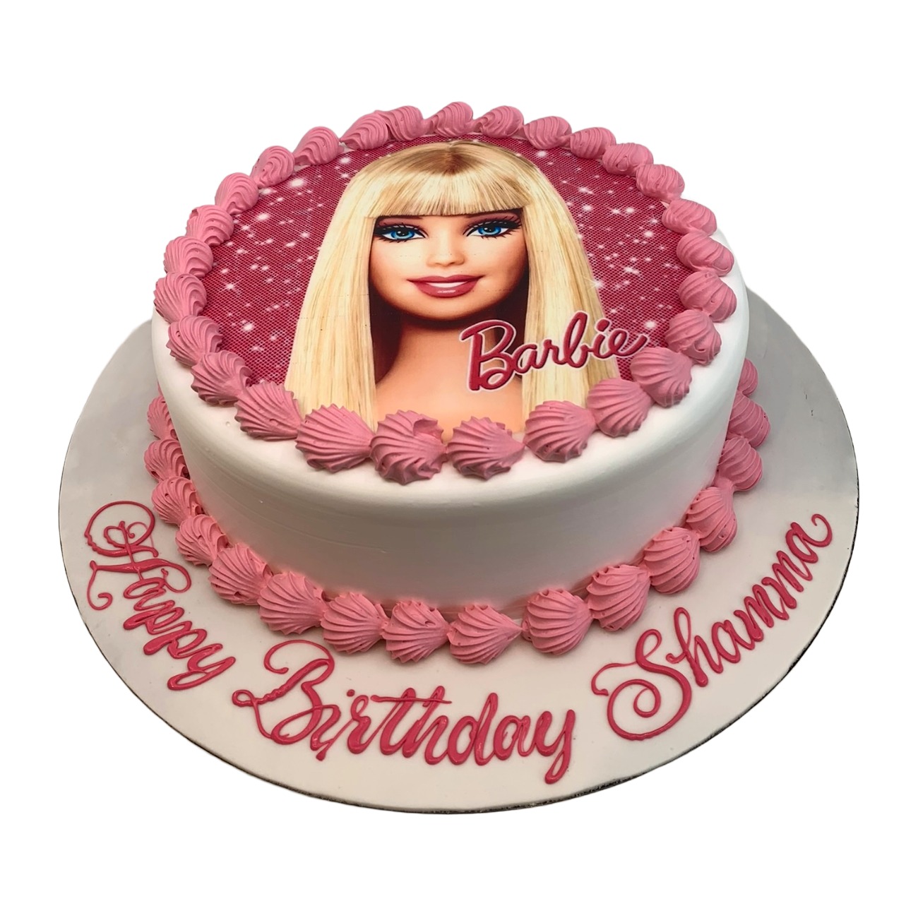 Classic Barbie Pink Edible Image Cake