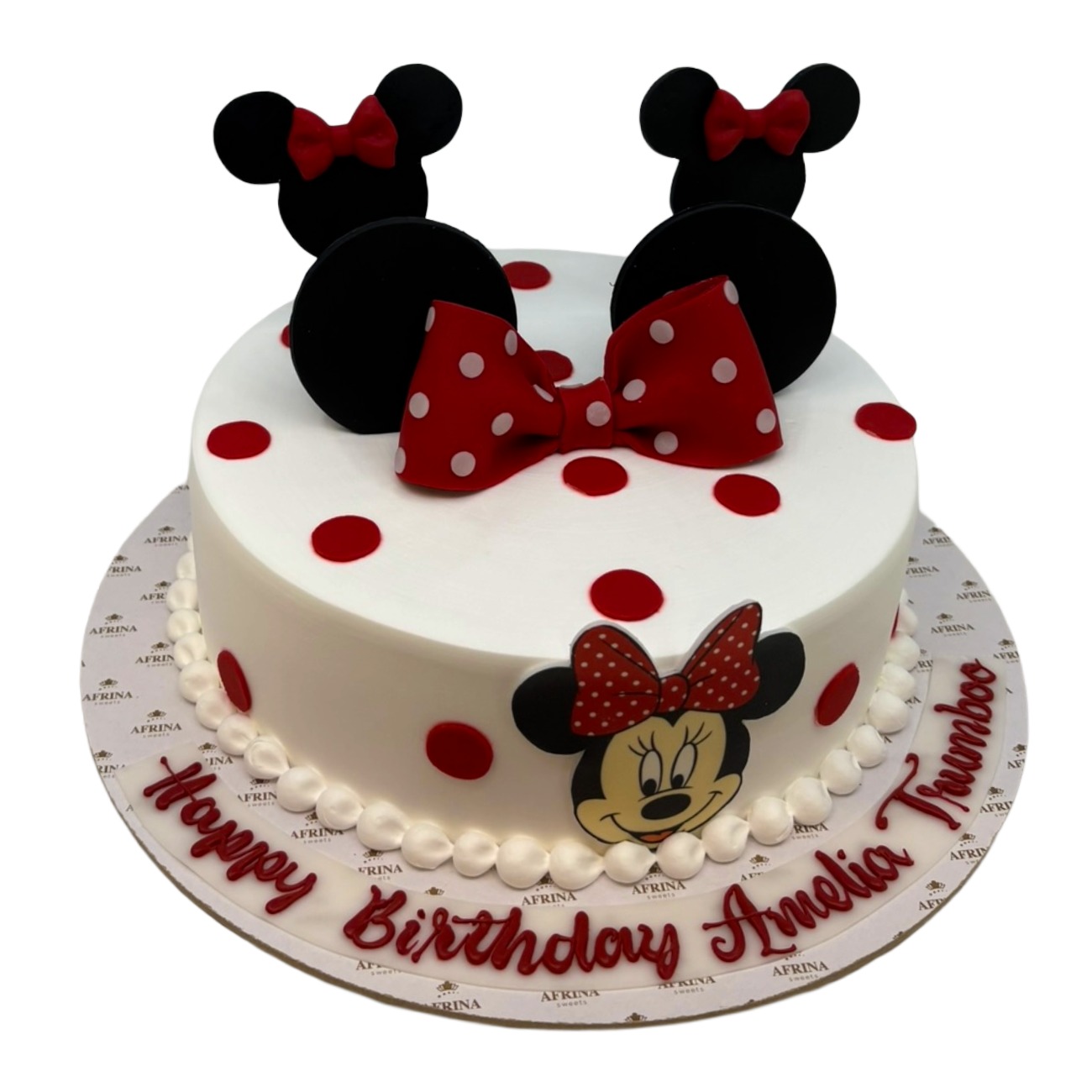 Classic Twin Minnie Mouse Polka Dot Cake