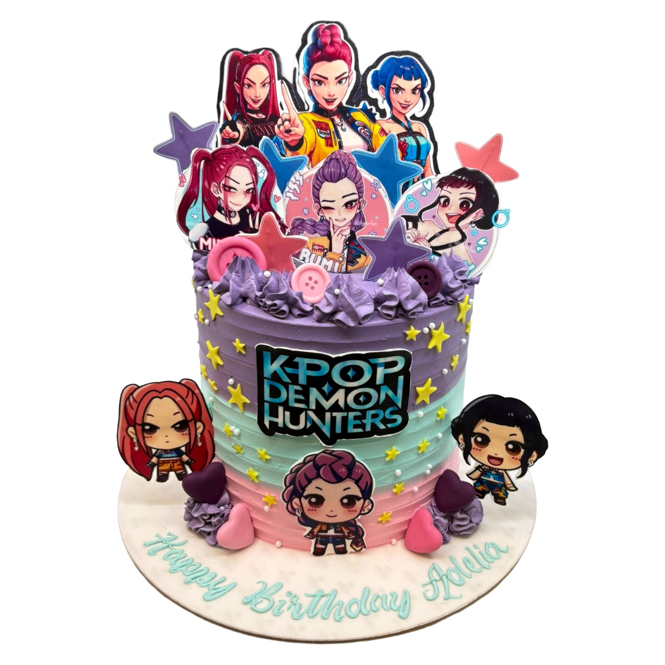 Deluxe K-Pop Demon Hunters Pastel Gradient Cake