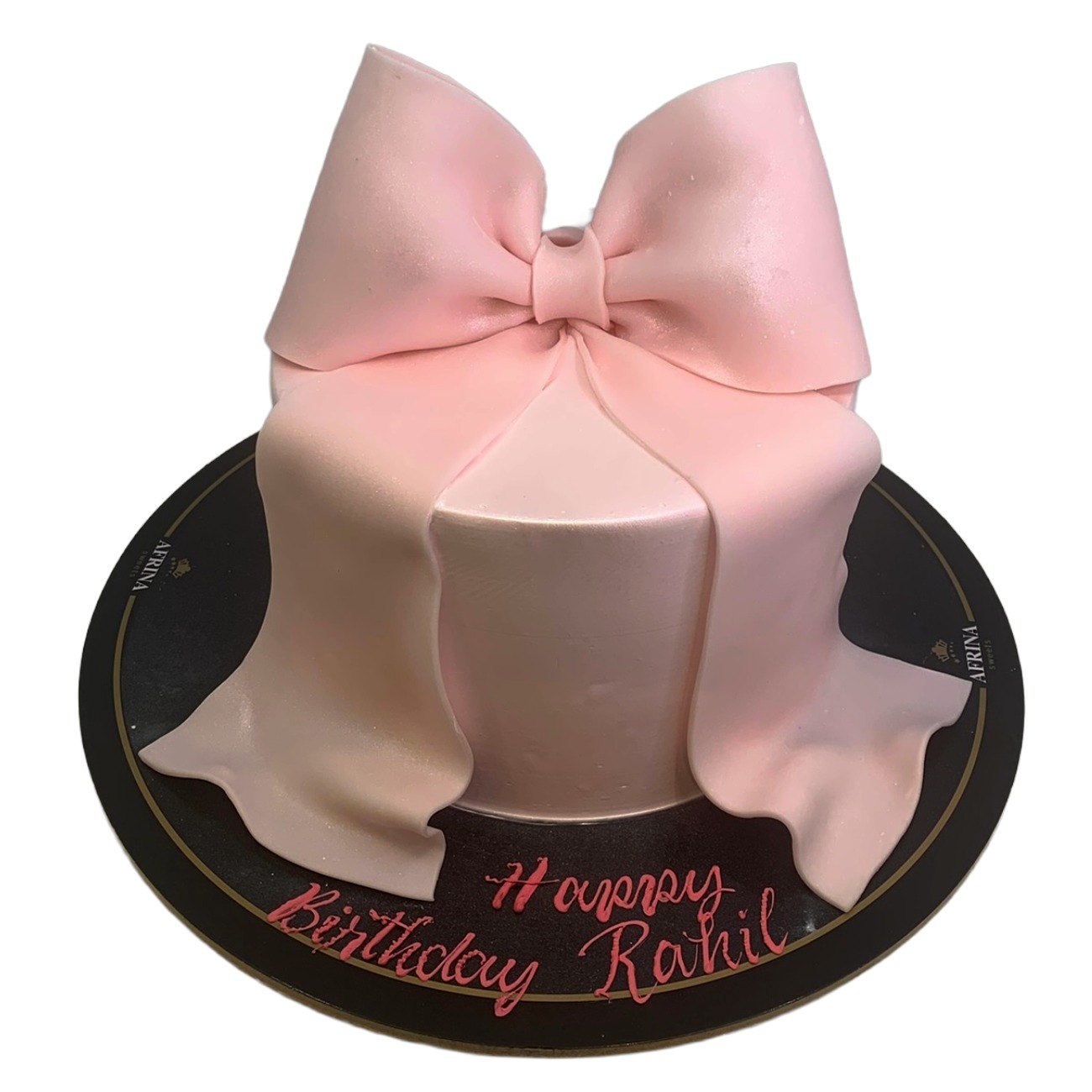 Elegant Pink Statement Bow Cake