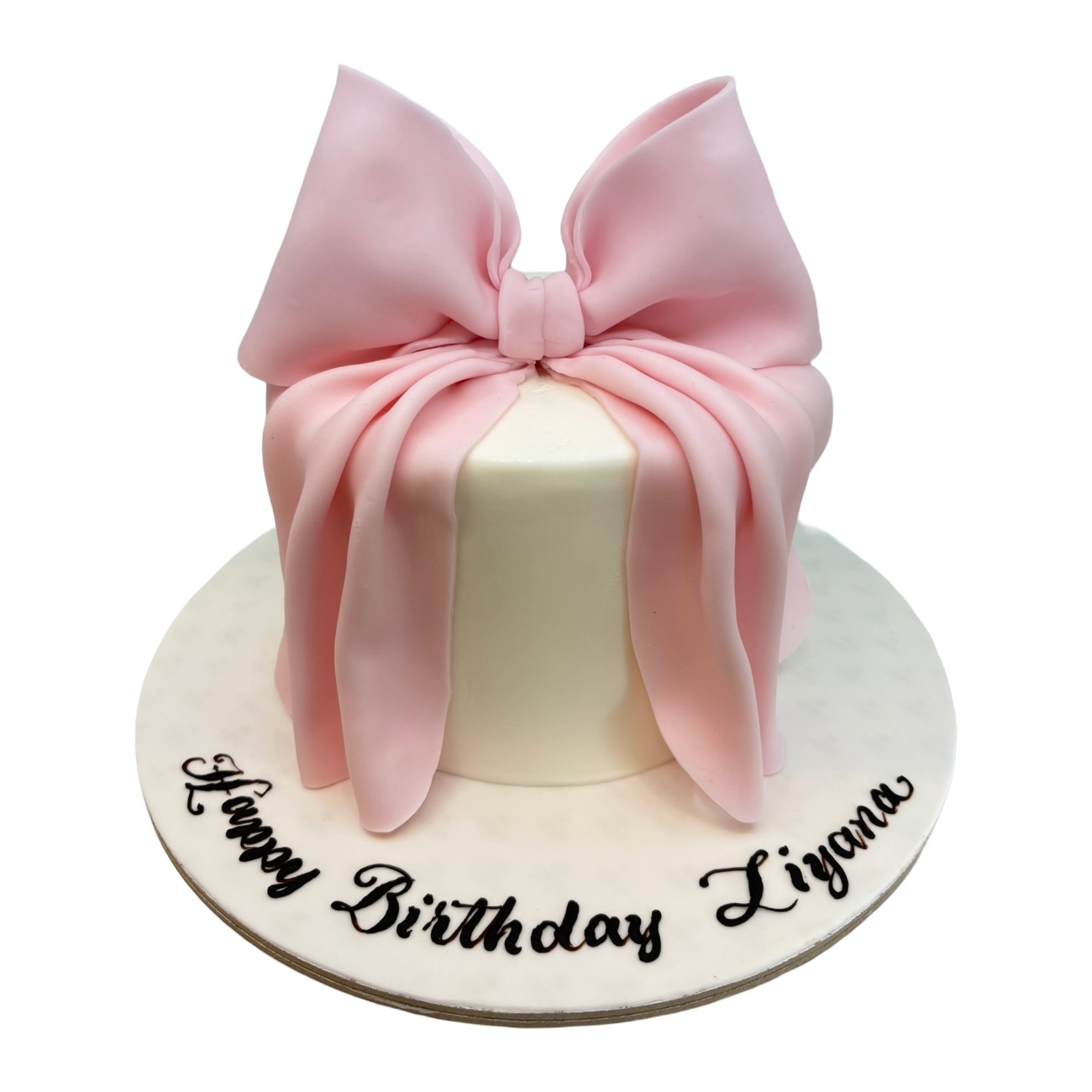 Elegant Pink Statement Bow Cake