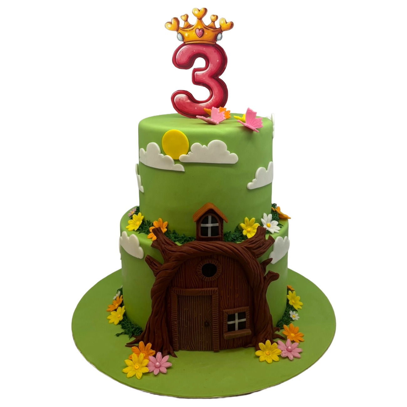 Enchanted Treehouse Woodland Two Layer Cake