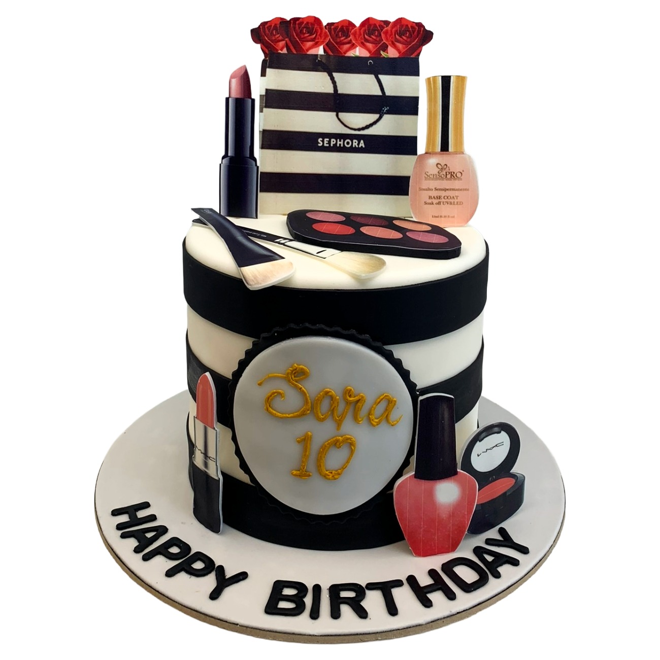 Glamorous Sephora & MAC Makeup Theme Cake