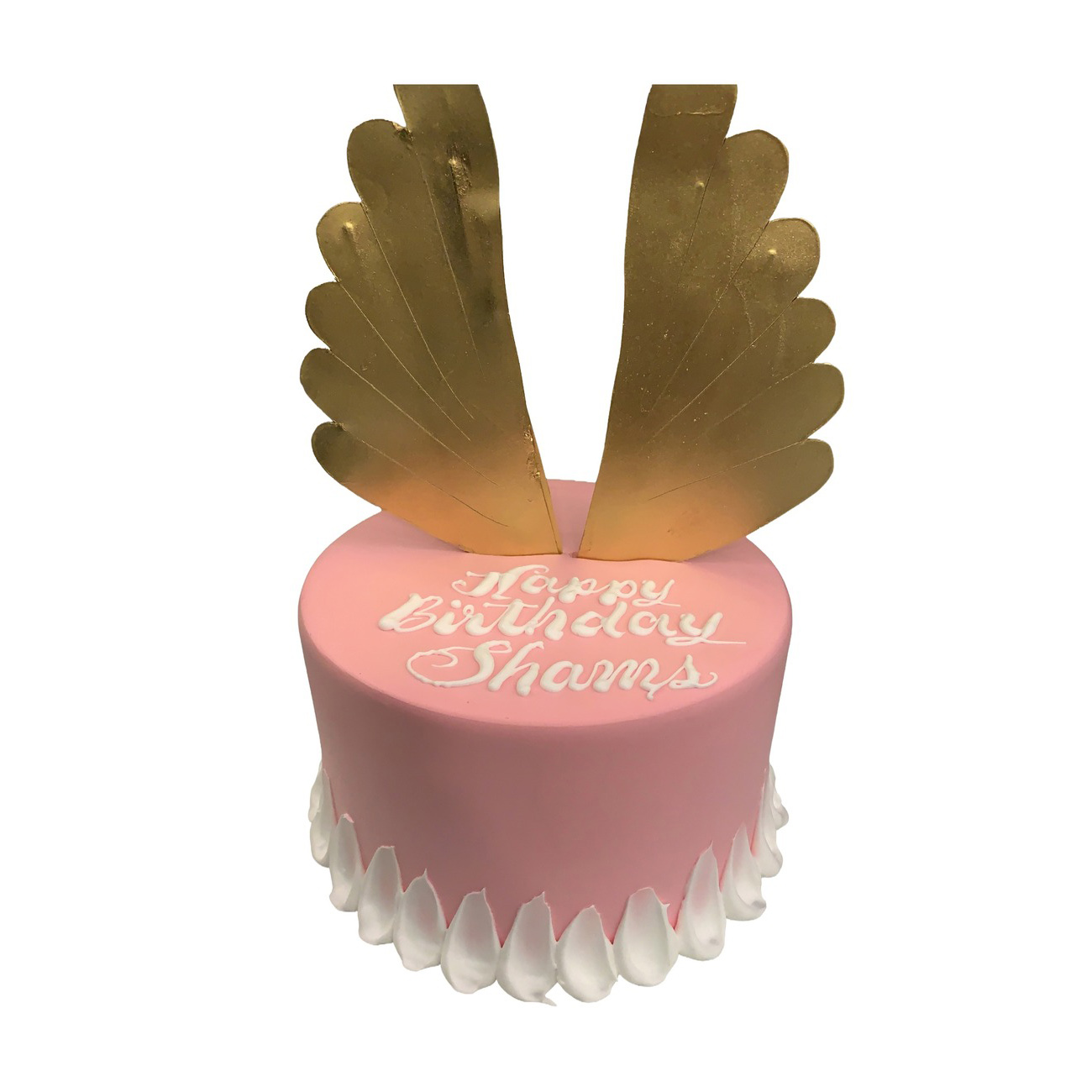 Golden Angel Wings Birthday Cake