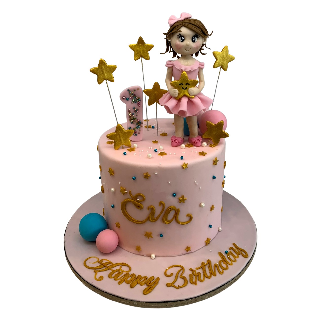 Golden Stars Little Ballerina Cake