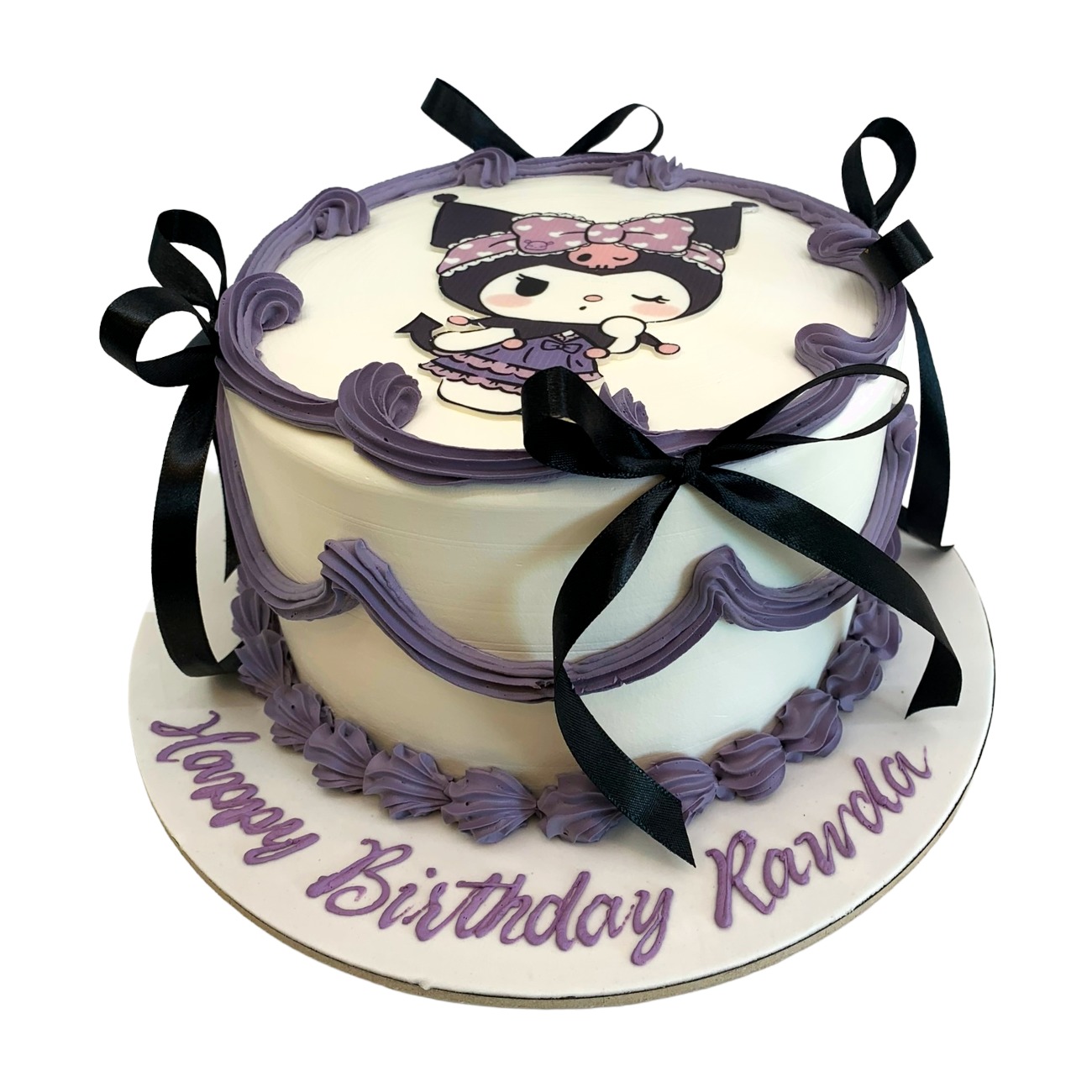 Gothic Pastel Kuromi Bow Cake