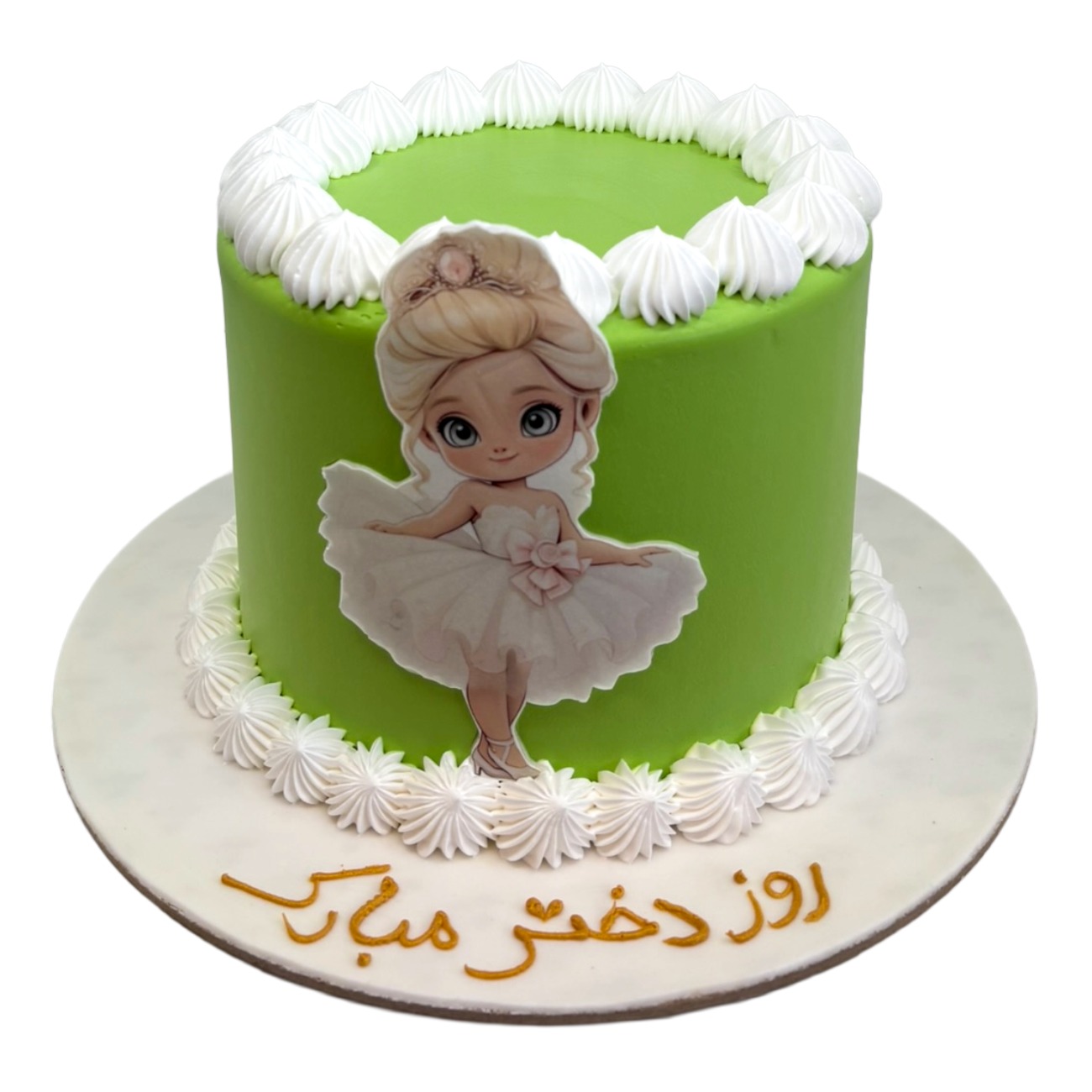 Graceful Ballerina Lime Colour Cream Cake
