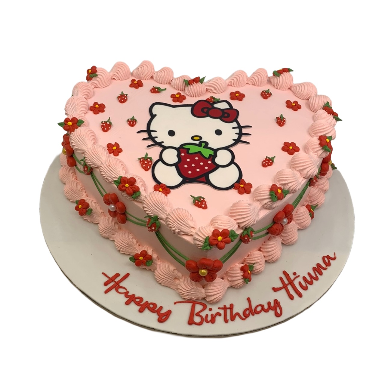 Hello Kitty Strawberry Heart Cake