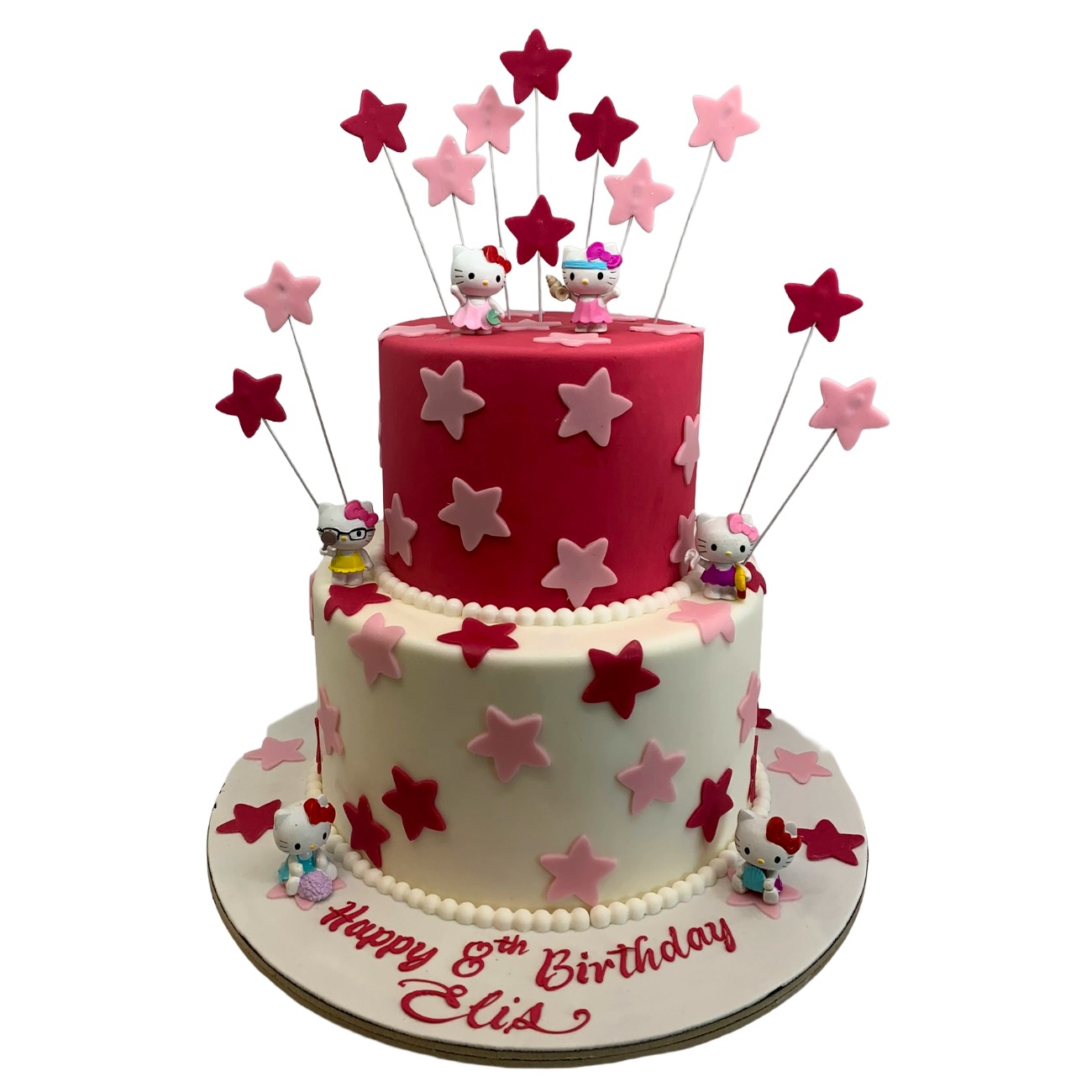 Hello Kitty Two-Tier Starry Birthday Cake