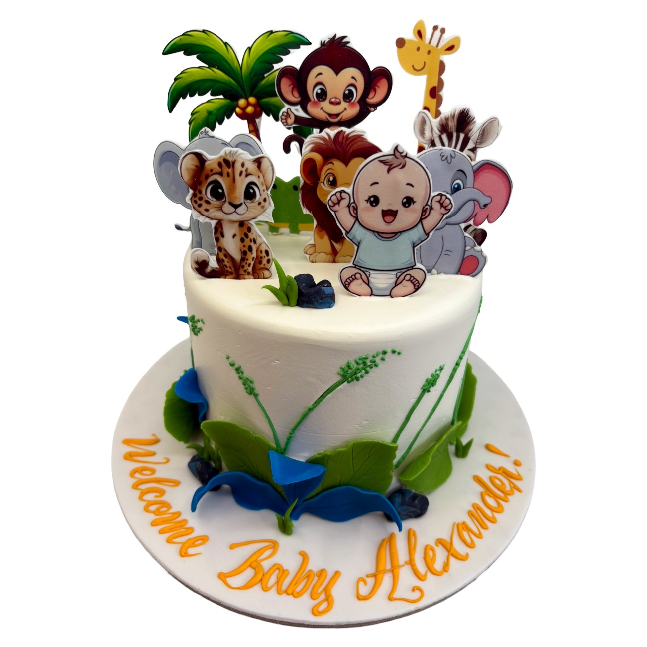Jungle Safari Welcome Baby Cake