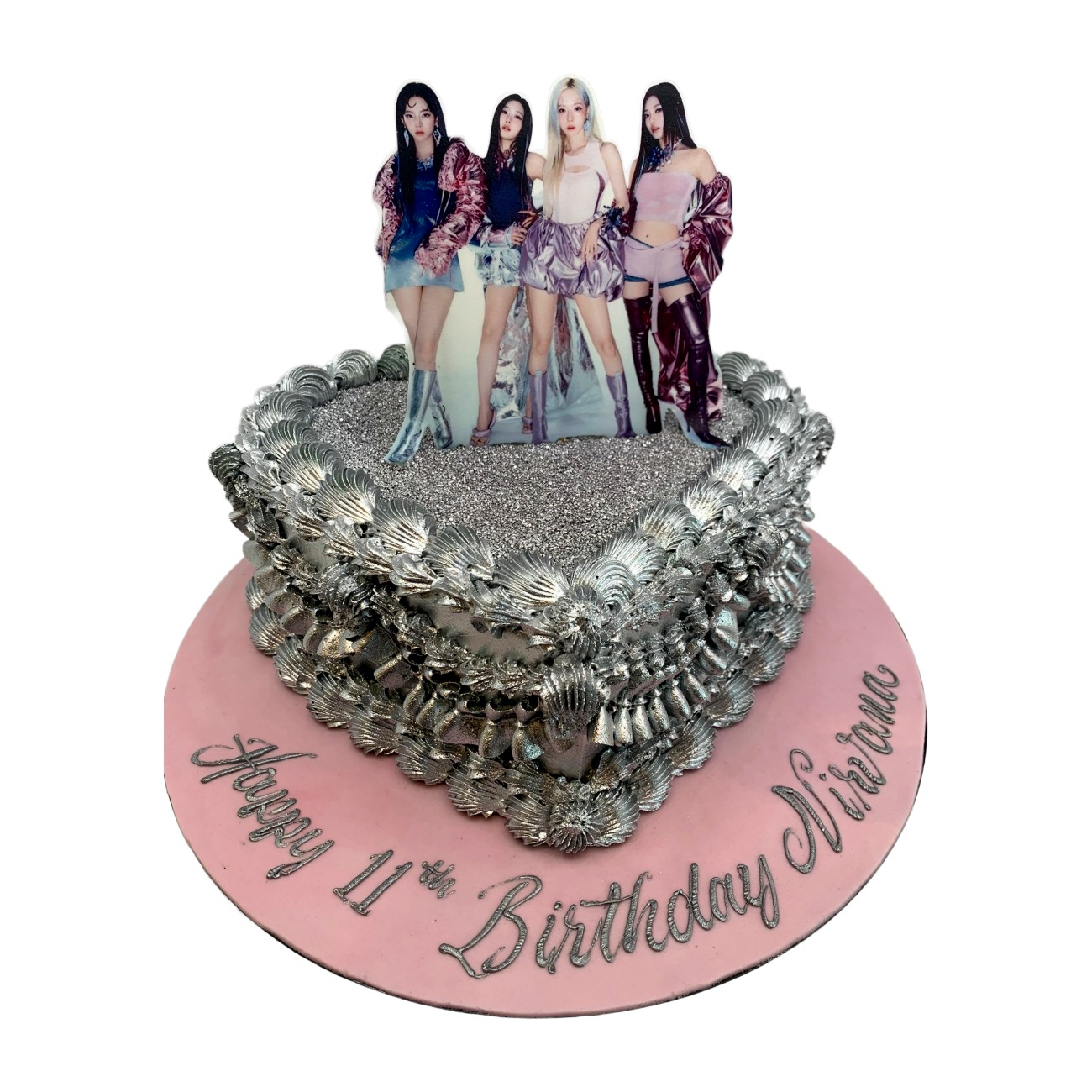 K-Pop Glam Glitter Heart Cake