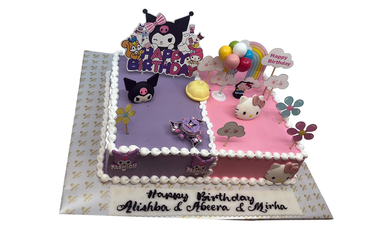 Kuromi & Hello Kitty Twin Birthday Cake