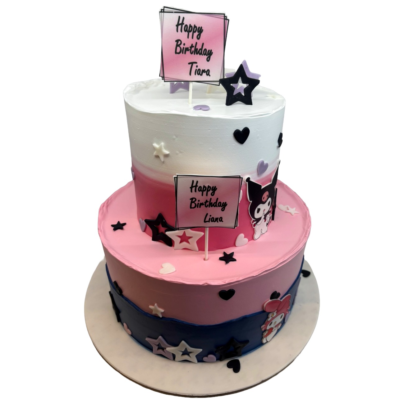 Kuromi & My Melody Two-Tier Birthday Cake