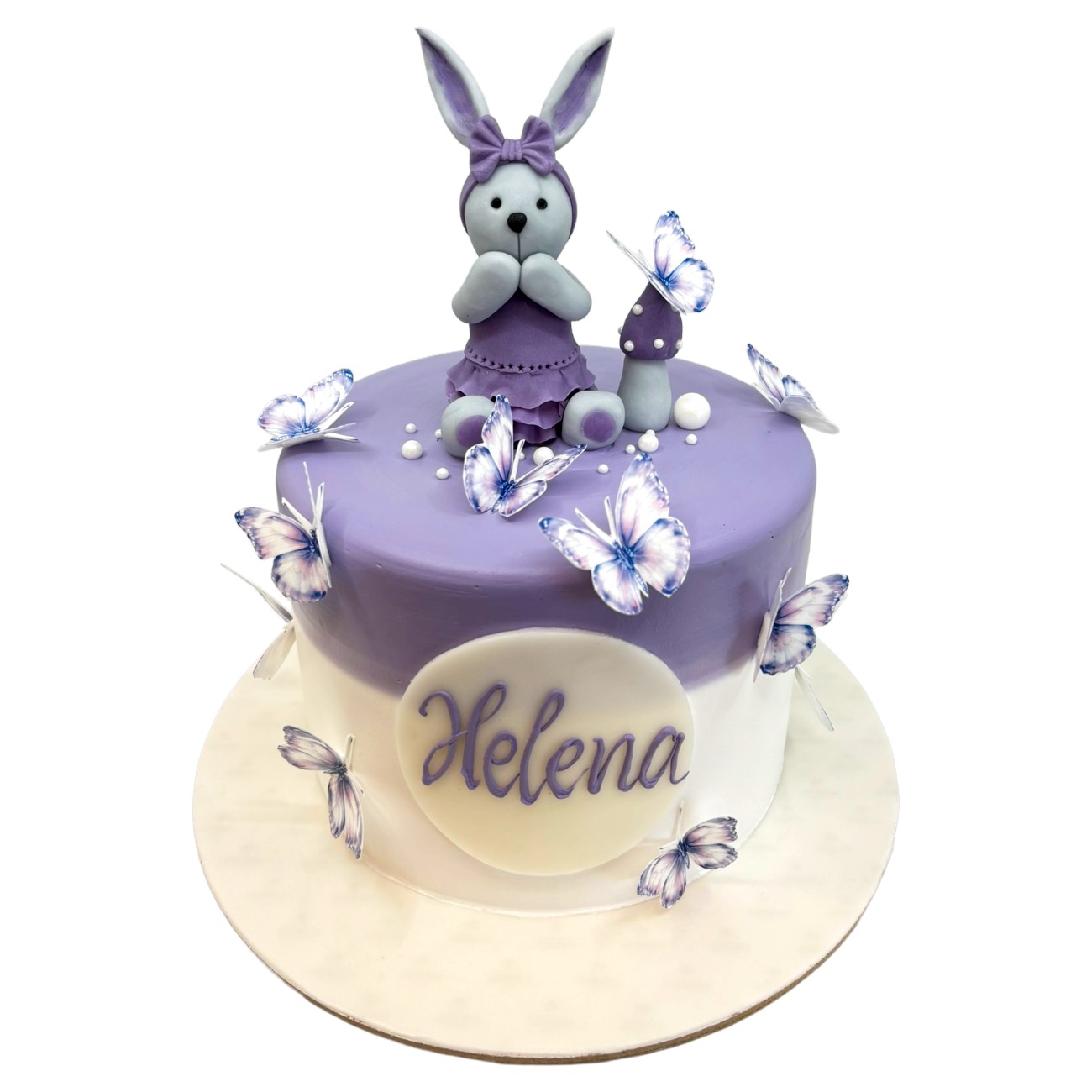 Lavender Butterfly & Bunny Cake