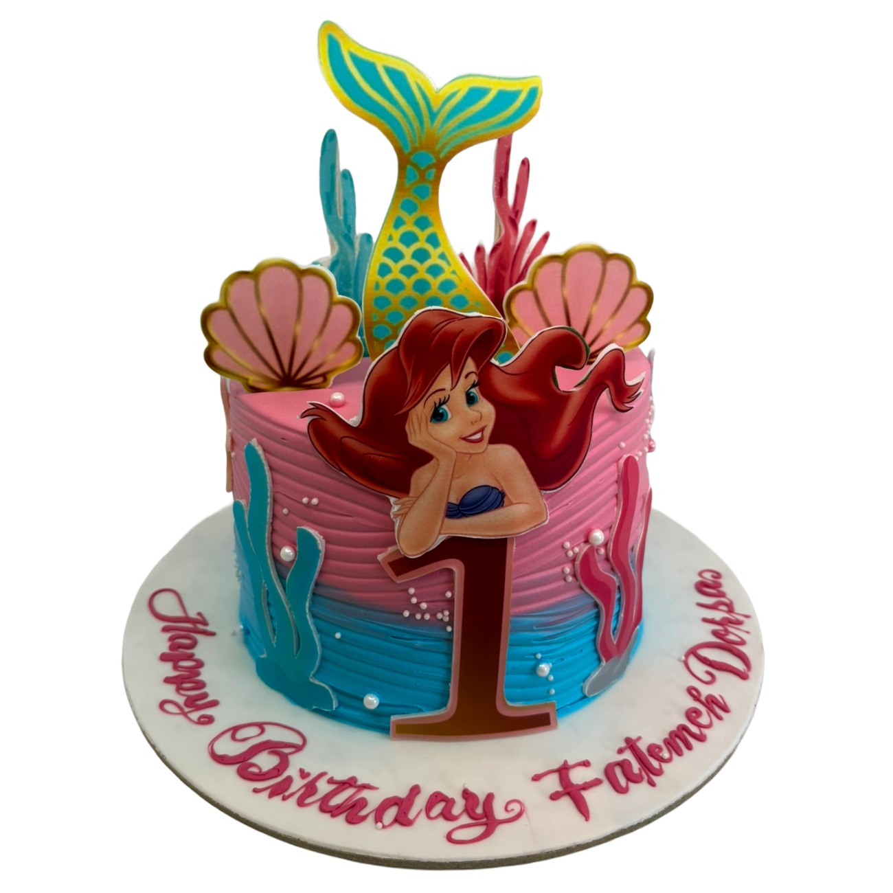 Little Mermaid Under the Sea Ombre Cake