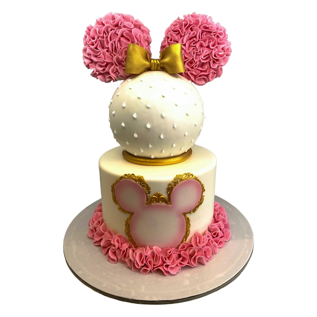 Luxury Pink Minnie Mouse Silhouette Cake