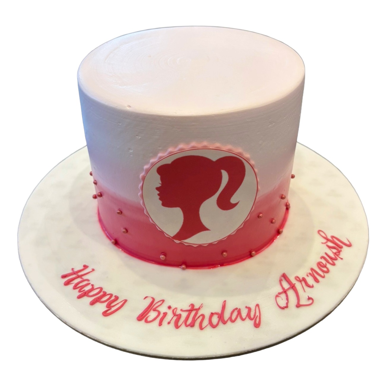 Minimalist Pink Ombré Barbie Silhouette Cake