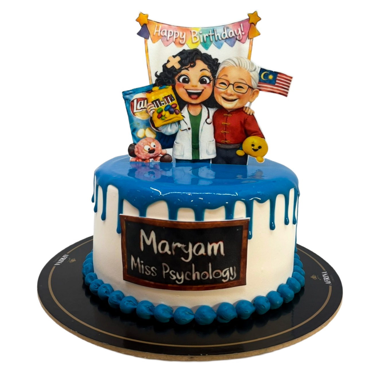 Miss Psychology Custom Illustrated Cake