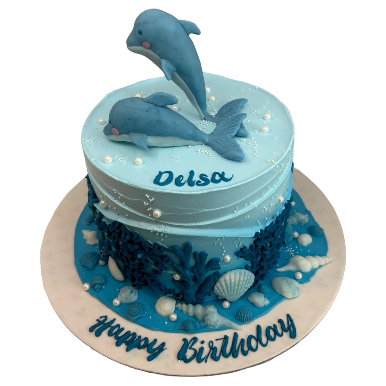 Ocean Dolphins Under the Sea Cake