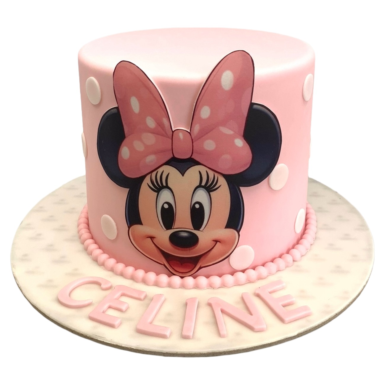 Pastel Minnie Polka Dot Cake