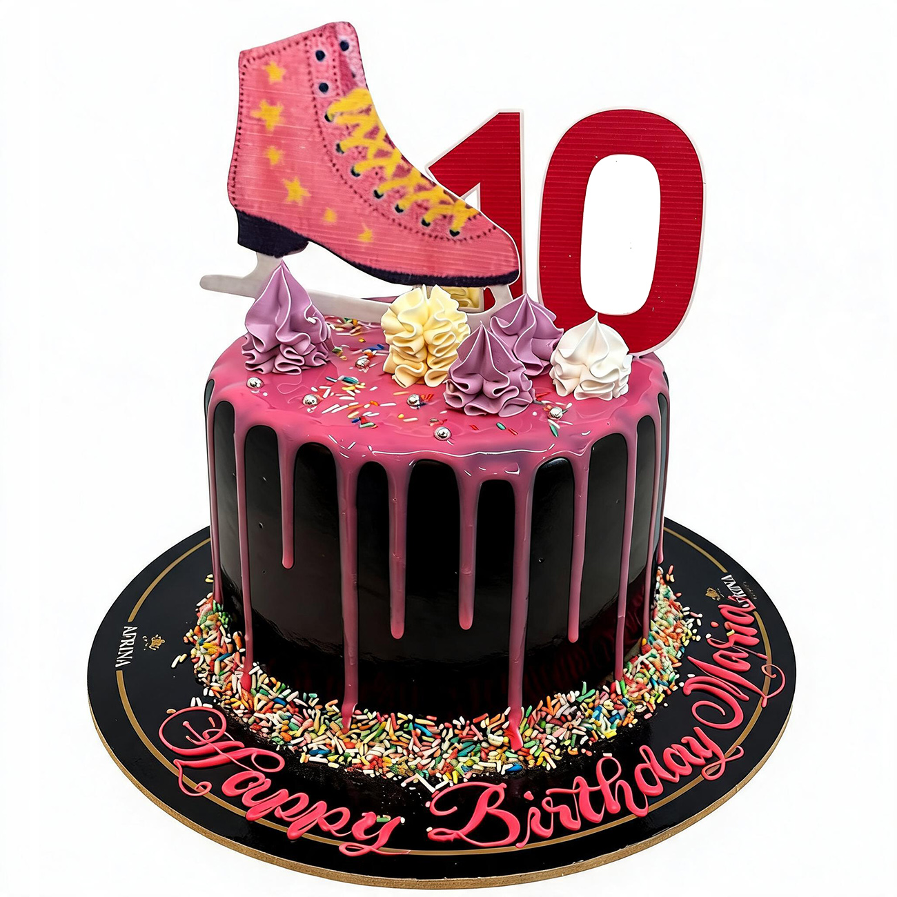 Pink Roller Skate Glaze Drip Cake