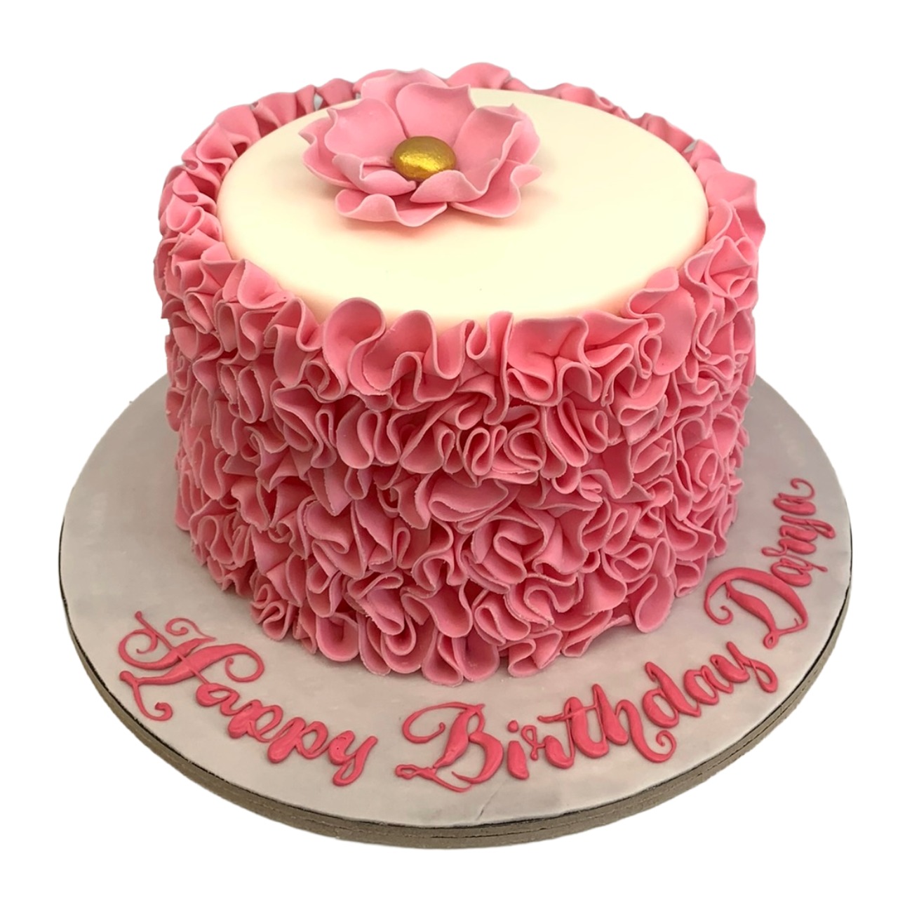Pink Ruffle Blossom Cake