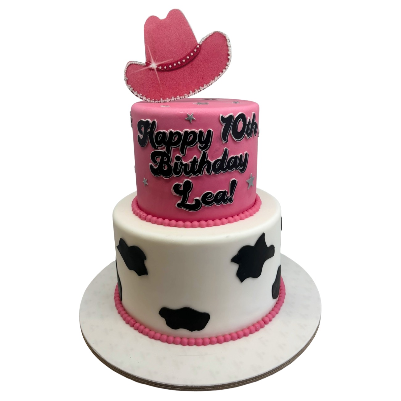 Pink Western Cowgirl Two-Tier Cake