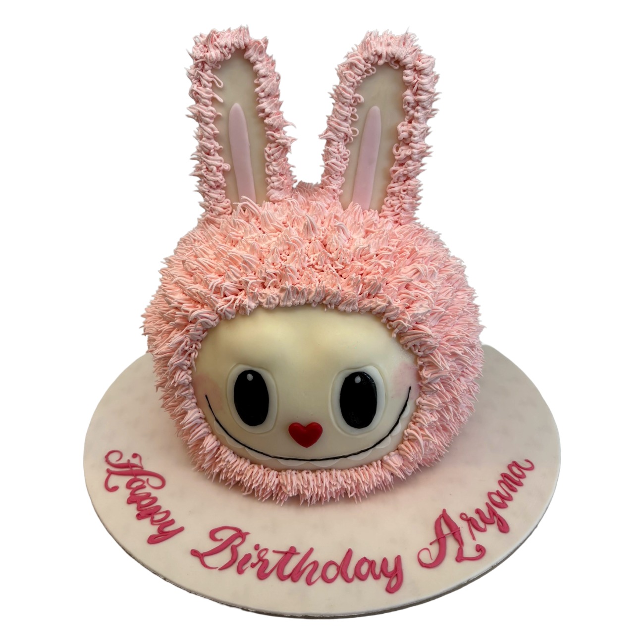 Playful Pink Fuzzy Bunny Cake