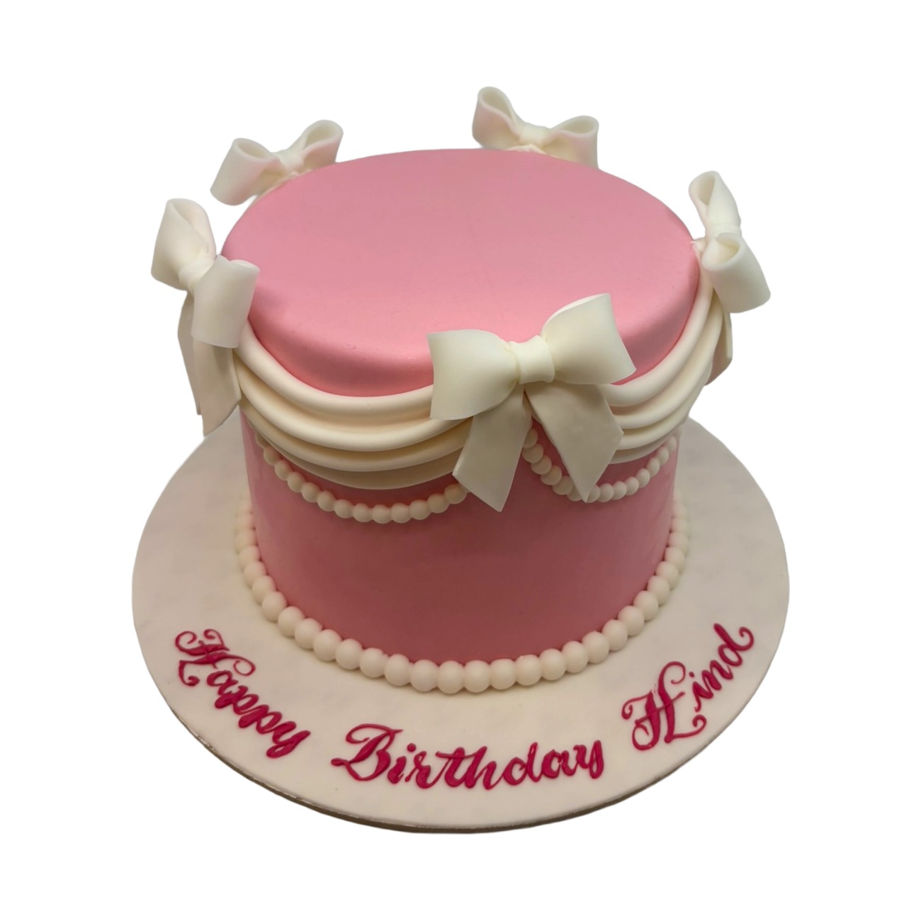 Pretty in Pink Ribbon Swag Cake