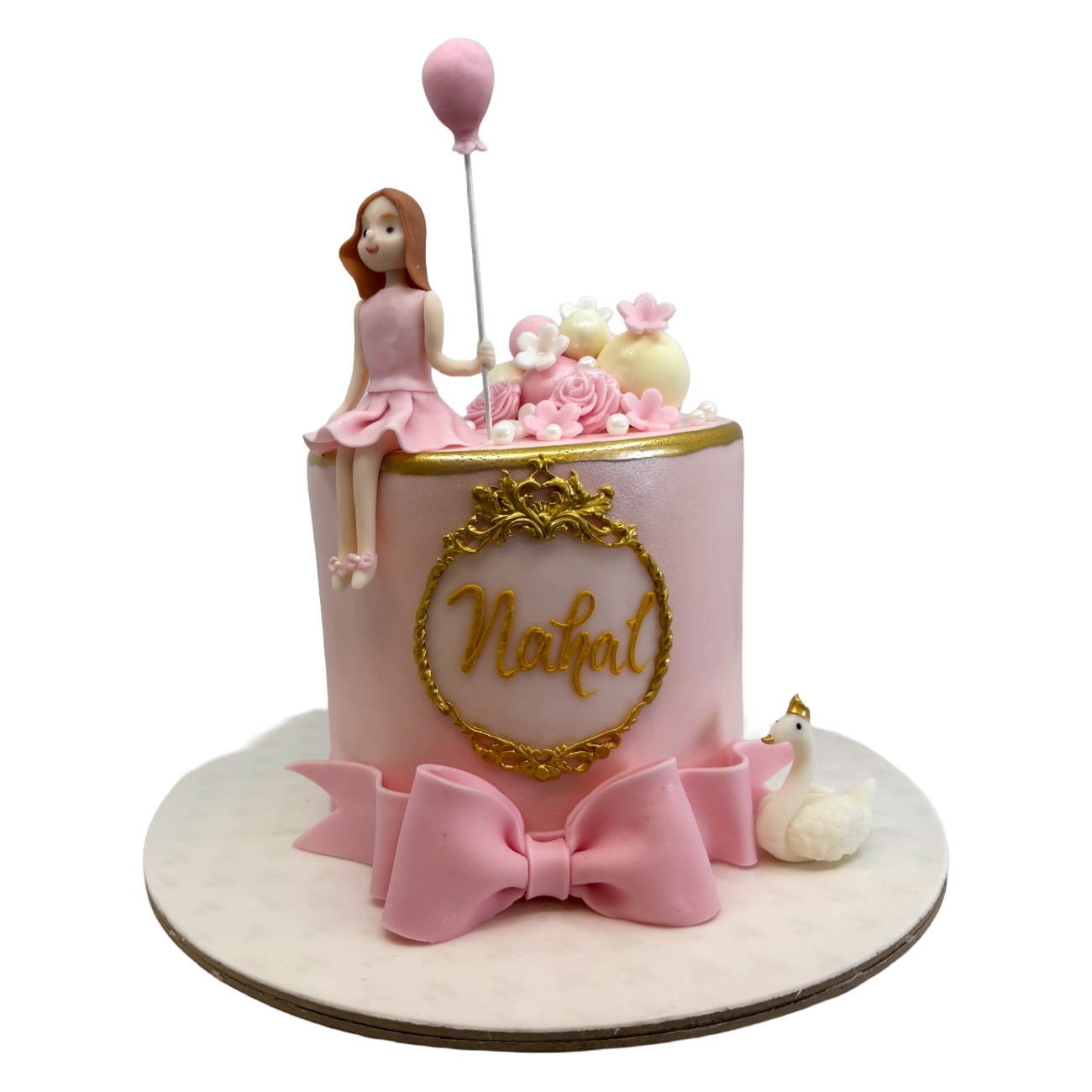 Princess Swan Elegant Cake