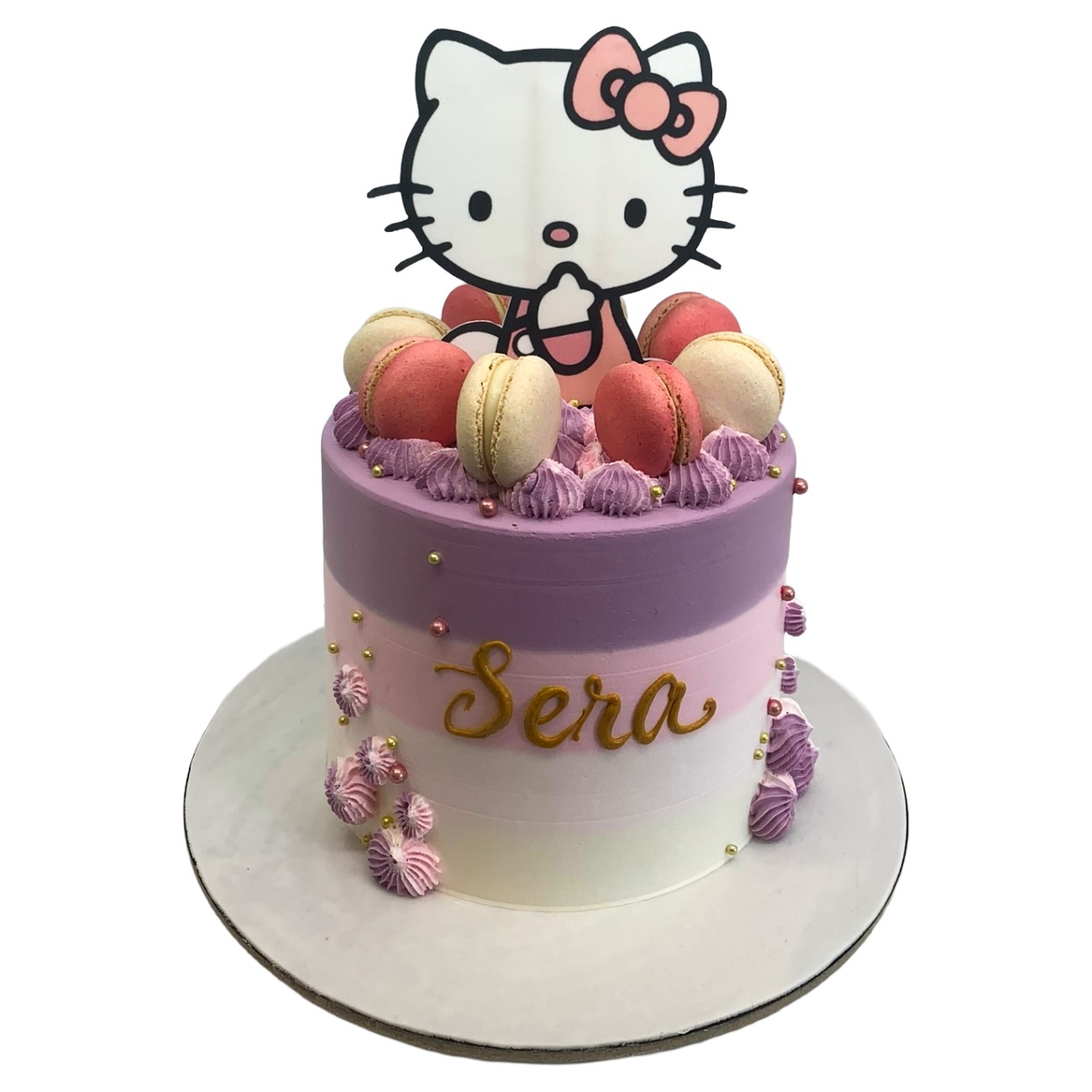 Purple Ombré Hello Kitty Macaron Carnival Cake
