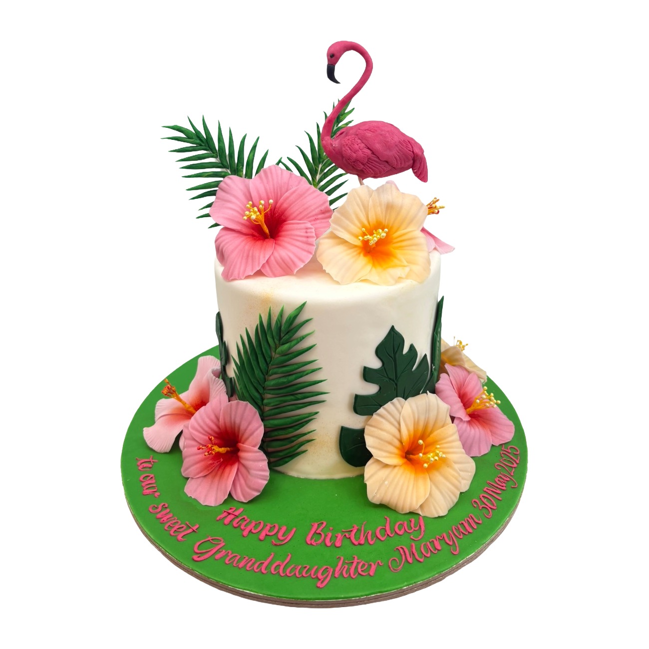 Realistic 3D Tropical Flamingo Paradise Cake