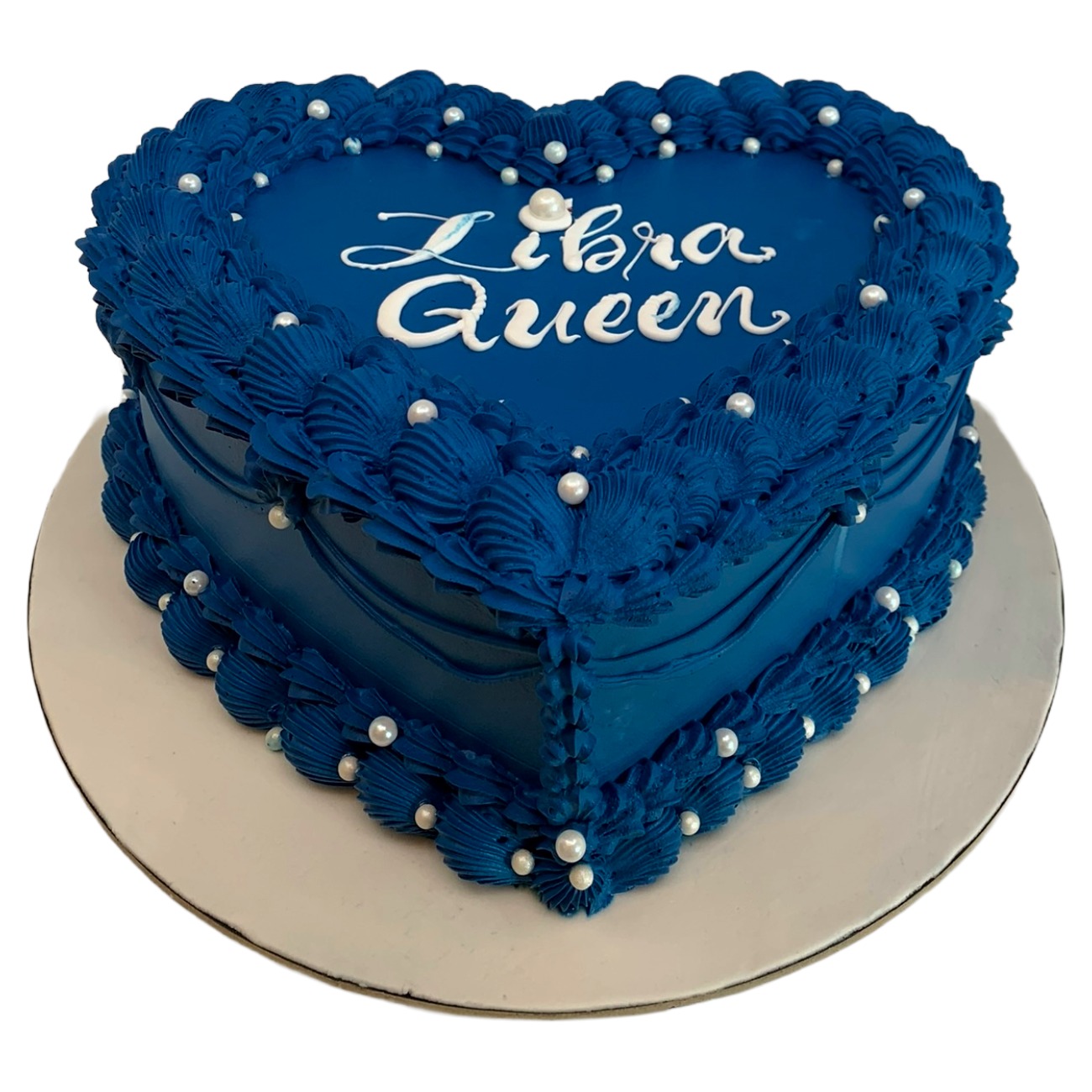 Royal Blue Libra Queen Heart Cake