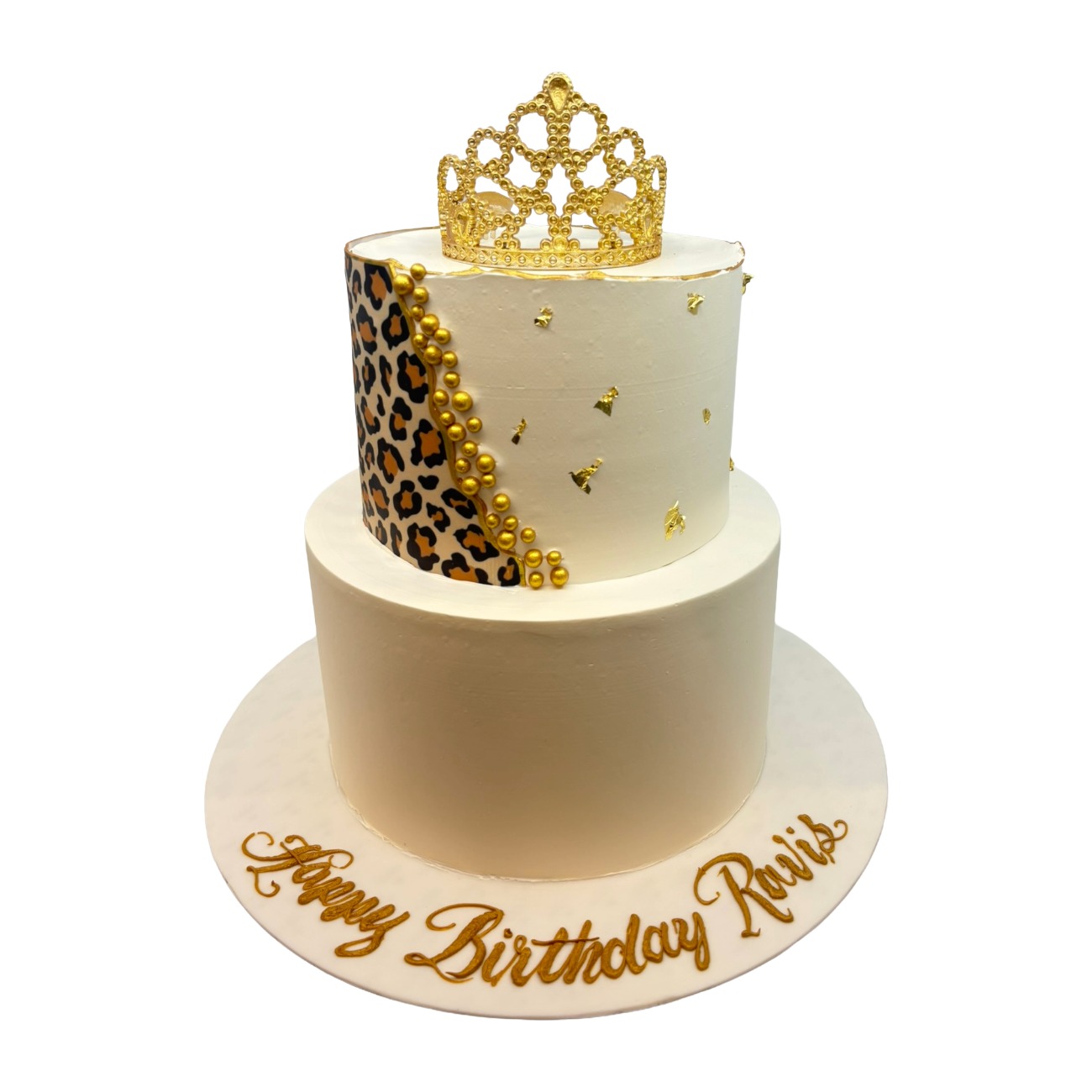 Royal Leopard & Gold Tiered Cake