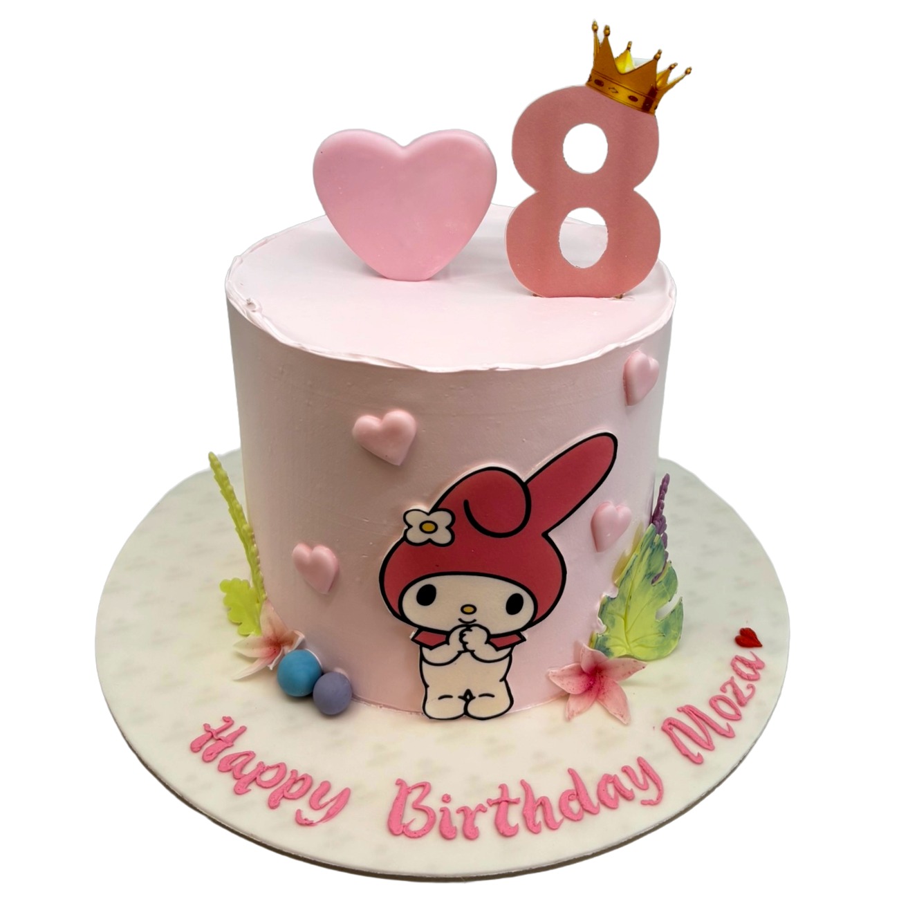 Soft Pink My Melody Sweet Heart Birthday Cake