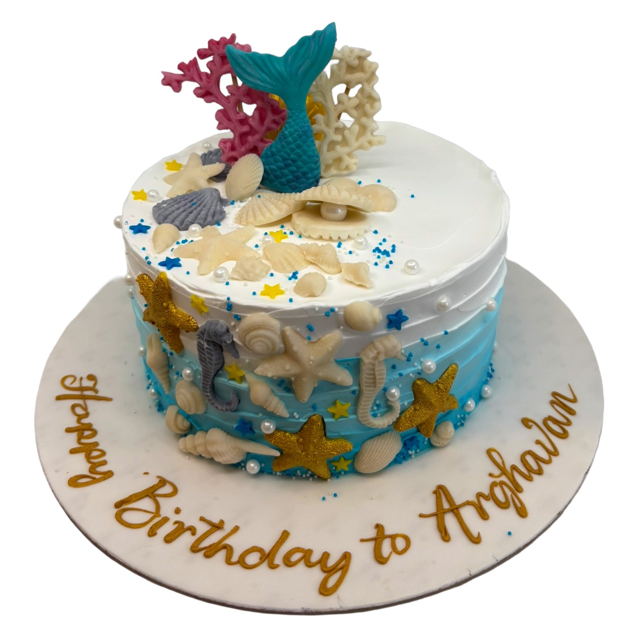 Sparkling Mermaid Ocean Floor Treasure Cake